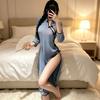 Seksi iç çamaşırı seksi pijama perspektifli yan yırtmaçlı üniforma baştan çıkarıcı insanlar sıcak cheongsam şeffaf gecelik