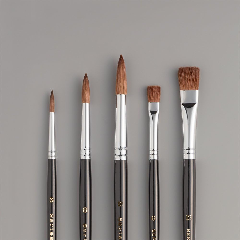 Holbein Pinselset Aquarellpinsel Set 130319 [9] (Pferdehaar) 5-teilig