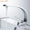 Bathroom Basin Faucet Deck Mount Washing Sink Cold and Hot Water Mixer Tap Creative Curved Mixers