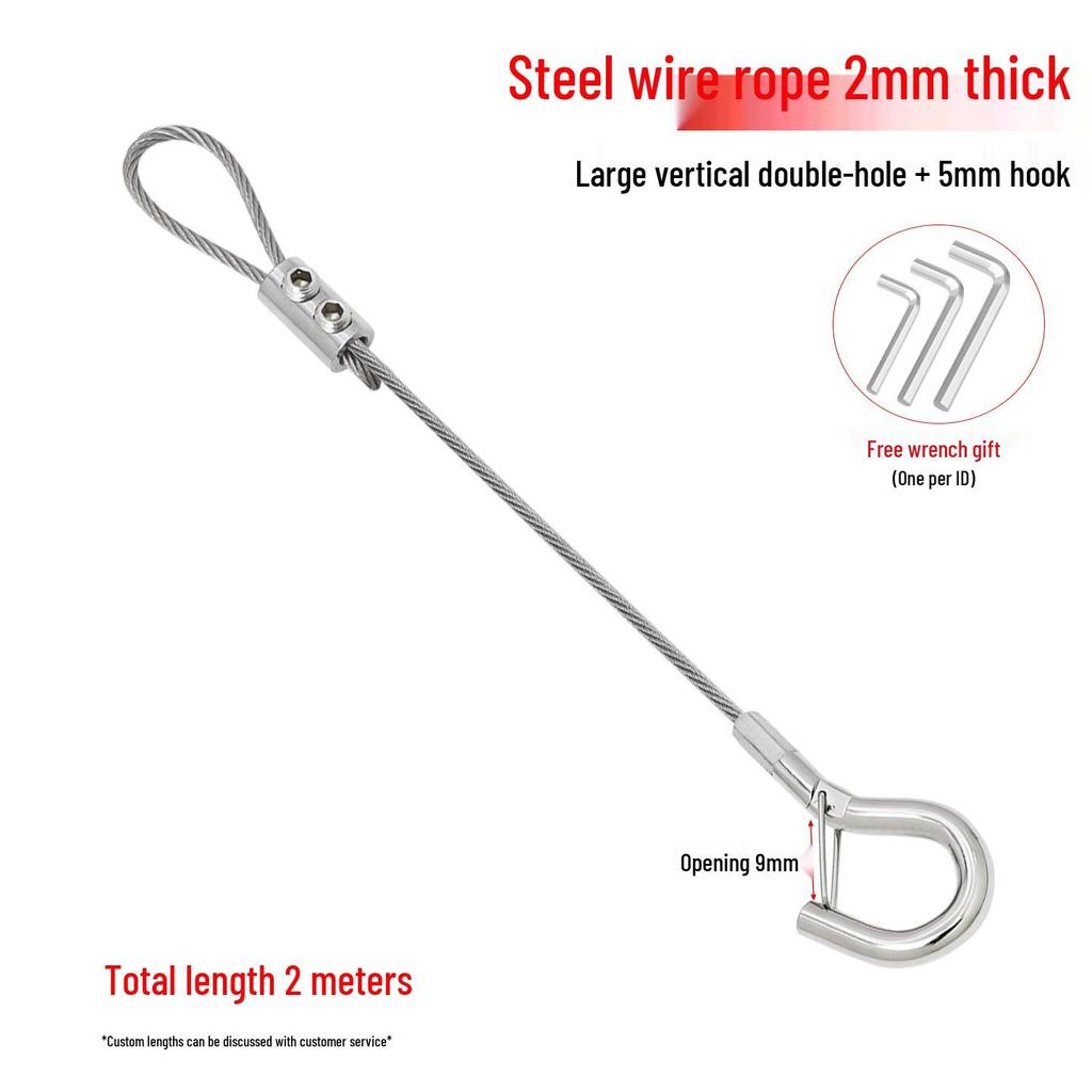 304 Stainless Steel Wire Rope Lock Buckle, 1-4mm Adjustable Hanging Picture and Lighting Wire Hook Adjuster