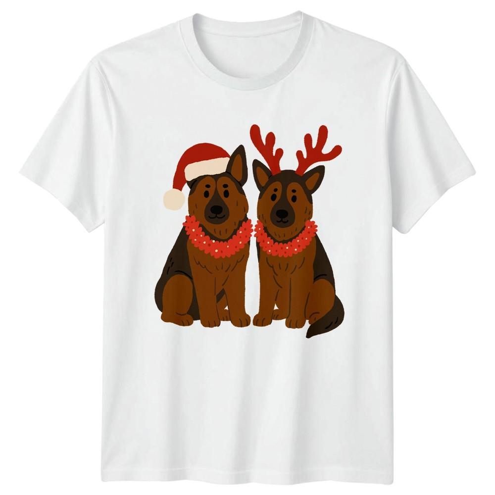 GerUnisex Shepherd Christmas Dogs Holiday Tee Unisex Unisex Graphic Shirt S