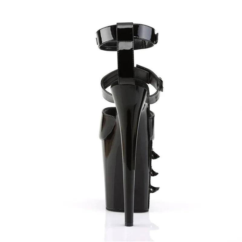 Hollow Out Rivet Sandals Gorgeous and Versatile Wedding Shoes Model Performs Pole Dance 20cm Heel