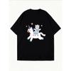 Cute Unicorn And Bear Printed White T-Shirt For Women Casual Summer Outfit Fashion Top With Cartoon Design For Daily Wear And Leisure Activities
