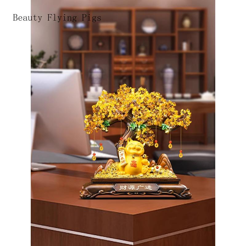 1PCS resin lucky cat ornaments living room wine cabinet cash register desktop decoration housewarming and opening gift