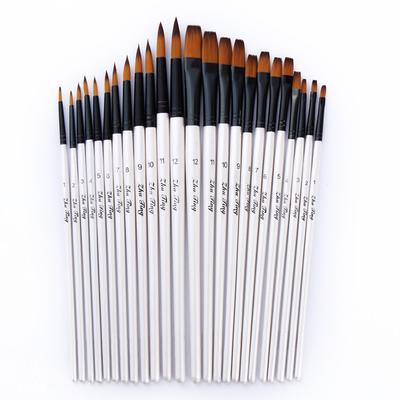 12 Pcs/Set Artist Paint Brushes Set Nylon Tips Artist Paint Brushes For Acrylic Oil Watercolor Drawing Body Face Rock Art Supply