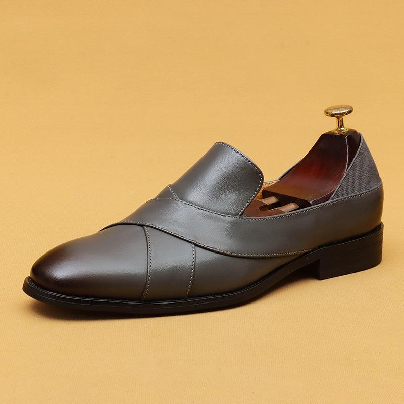 

Men s New Leather Loafers | Slip-On Business Casual Shoes | Cowhide Work Commuter Moccasins for Daily Wear 45 сірий
