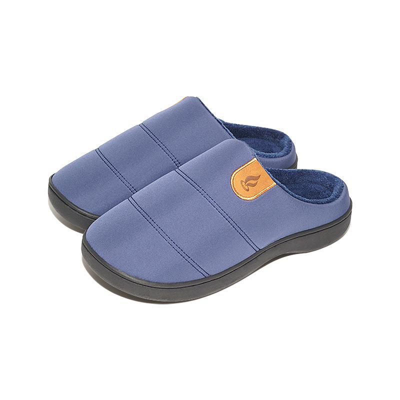 Waterproof Cloth Fuzzy Slippers for Indoor Home Use, Anti Slip and Warm, Thick Bottom with Fleece, Autumn and Winter Cotton Slippers