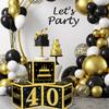 Black Gold Birthday Number Box Happy DIY 0-9 Birthday Party Decoration Kids Adults Birthday Party 18 30 40 50 Anniversary Decor