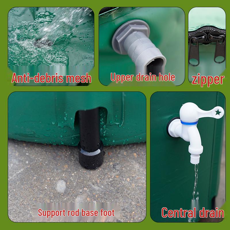 Foldable Multifunction Rainwater Collection Barrel for Gardening and Car Wash