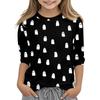 Children's 3/4 Sleeves Printed O-neck Top Everyday Casual T-shirt