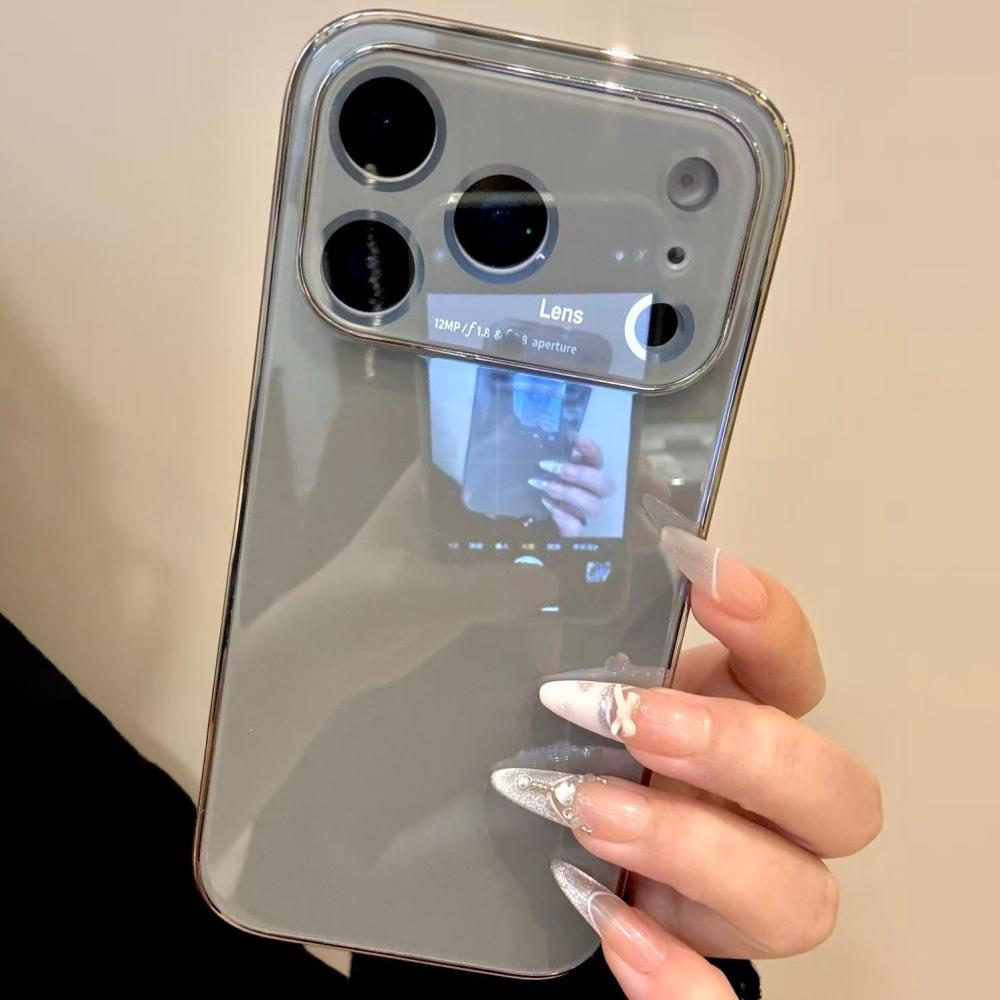 

Роскосный Стеклянный Глянцевый Чехол-Окно Для Для Iphone 17 Air 16 15 14 13 12 Pro Max Plus Ударопрочный Позолоченный Бронированный Оригинальные Чехлы Для Телефона iPhone 15