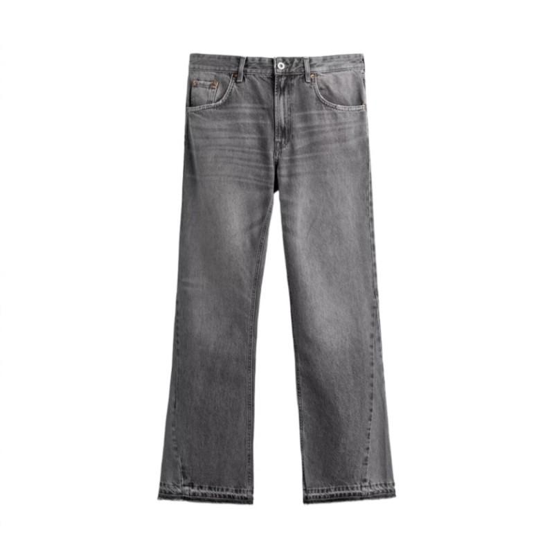 Mens Washed Distressed Straight Fit Denim Jeans Casual Streetwear Cotton