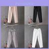 Cotton Linen Casual Pants For Women Summer Wideleg Slim Fit With Elastic Waist For Daily Wear