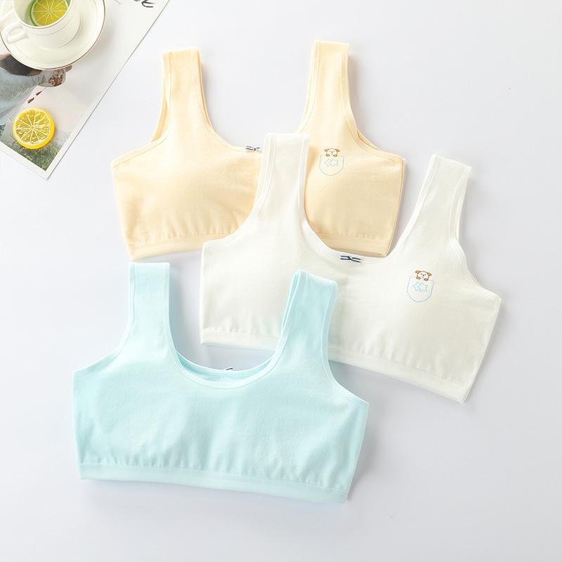 Pure Cotton Training Bra for Girls: Ages 8-16, Anti-Show Design, Ideal for Elementary to Junior High Students