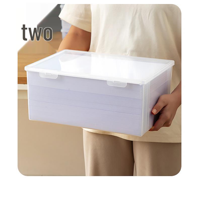 Transparenter Kunststoff A4 Schreibtischorganizer mit Deckel - Staubdichte quadratische Ablagebox