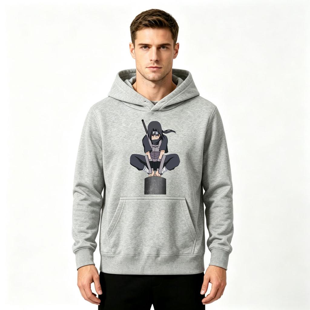 Men's Print Pullover Hoodie Anime Character Printed Casual Long Sleeve Sweatshirt