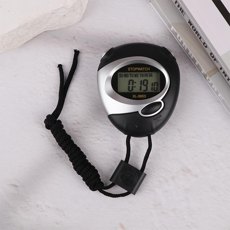

Ручной спортивный секундомер-счетчик Водонепроницаемый Цифровой дисплей ЖК-хронометр Фитнес-таймер для плавания Бега Спортивных тренировок