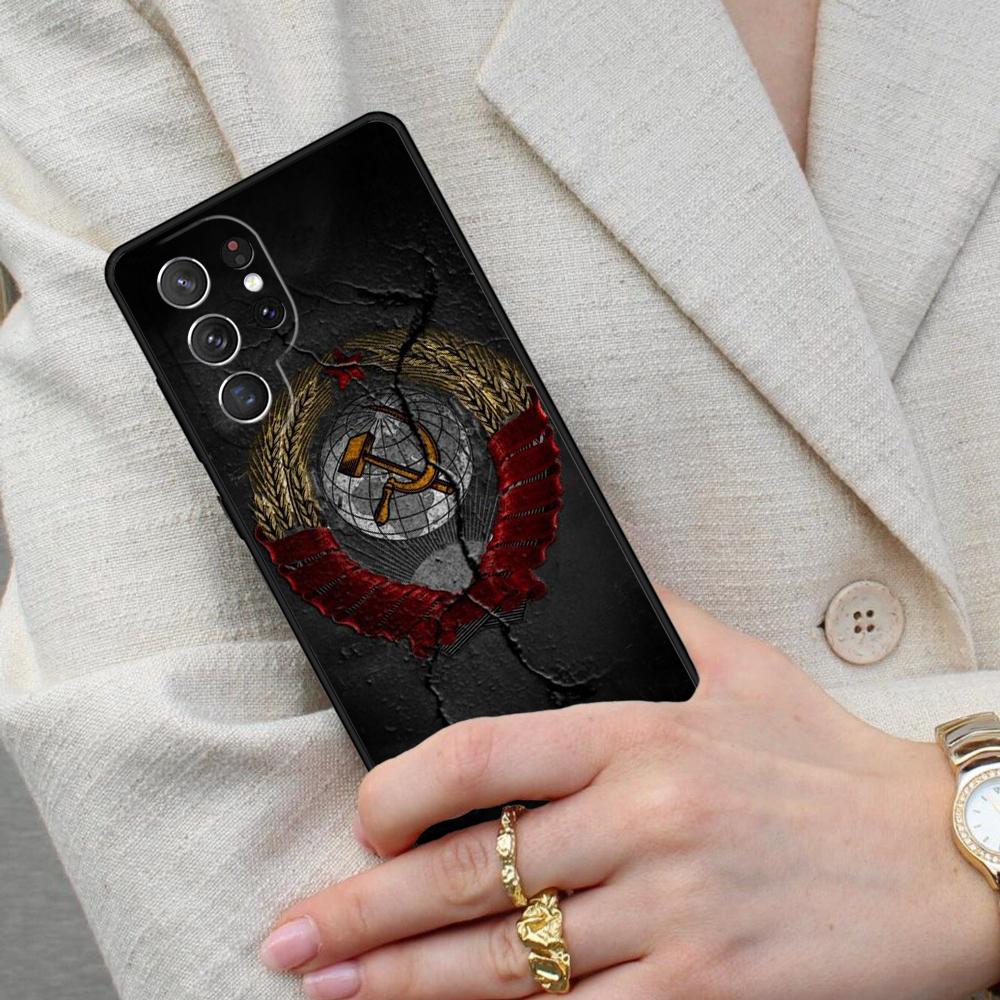 Lenin Soviet Union Flag Cell Phone Case for Samsung Galaxy S26 Ultra S25 S24 S23 S22 S21 S20 Note10 Cover