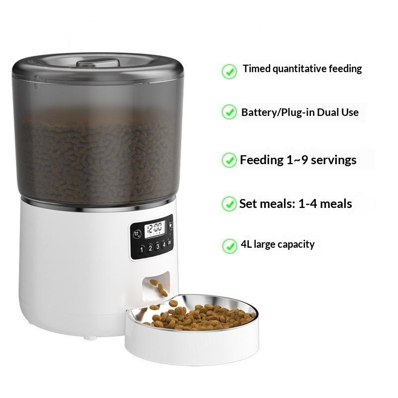 Pet Feeder Automatic 4L Quantity Remote Graffiti APP Timed Quantitative Cat and Dog Supplies WIFI Intelligent Feeder