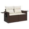 VidaXL Garden Sofa with Cushions 2-Seater, Seat with Backrest, Patio Furniture Backyard Terrace Outdoor, Brown 366221