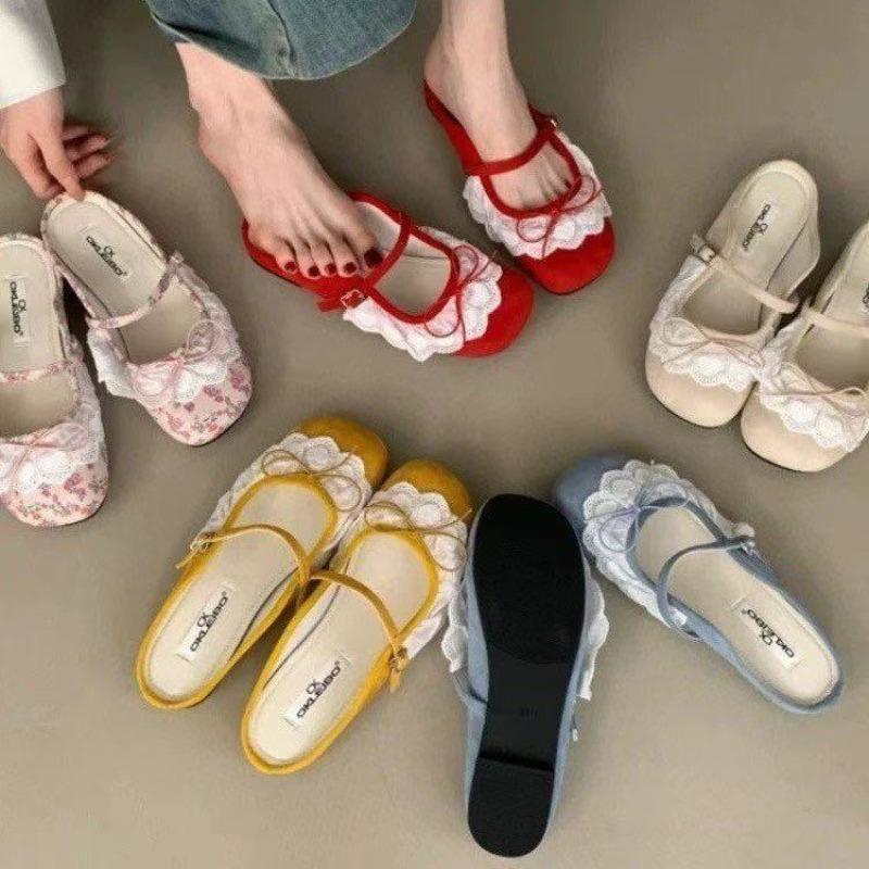Hot Selling 2025 New Summer Fashion Lace Mules Women Slippers Casual Dress French style Singbacks Slides Ladies Slip On Shoes