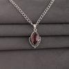 Rhodolite Gemstone 925 Sterling Silver Handmade Statement Pendant 1.4" , Wedding Gift For Her APP-4-10