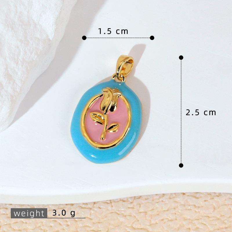 Сад Моне Роза Искусственный Жемчуг Масло Кулон Ожерелье с Медной Отделкой Ретро Стиль