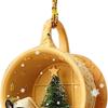 Christmas Dog Pendant Ornament Cute Xmas Holiday Decor with Hats Christmas Tree Ornament Xmas Tree Dog Statue for Bag Holiday
