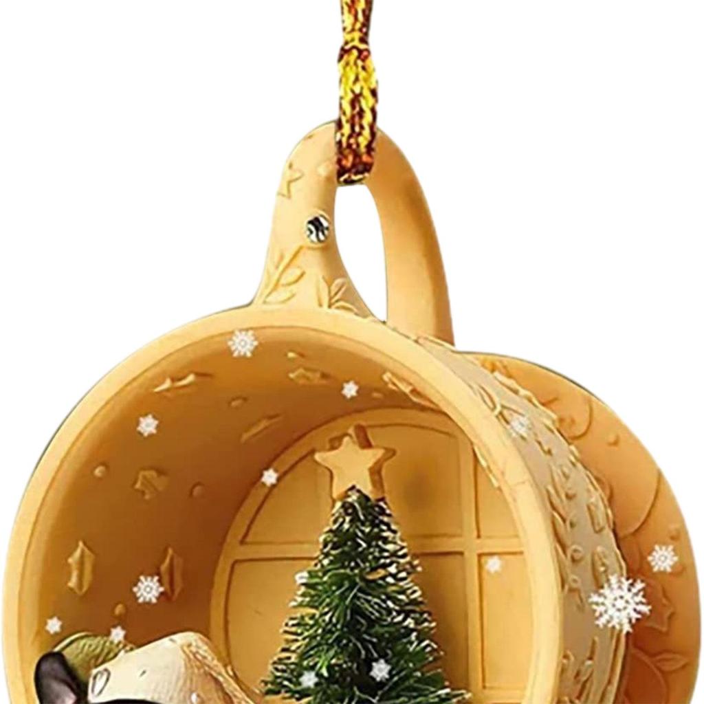 Christmas Dog Pendant Ornament Cute Xmas Holiday Decor with Hats Christmas Tree Ornament Xmas Tree Dog Statue for Bag Holiday