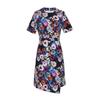 Blue Rose Plus size women clothing Women's Cotton Bubble Crepe Print Series ~ Short sleeve Dress Irregular Skirt