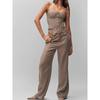 Han Man Curve Danielle French Style Retro Brown Plaid Lace-up Waist-Controlled Slimming Corset Sling Small Top