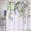 Cute Plant Pattern Shower Curtain With Hooks Waterproof Mildew Resistant Easy Install Washable For Home Bathroom Apartment
