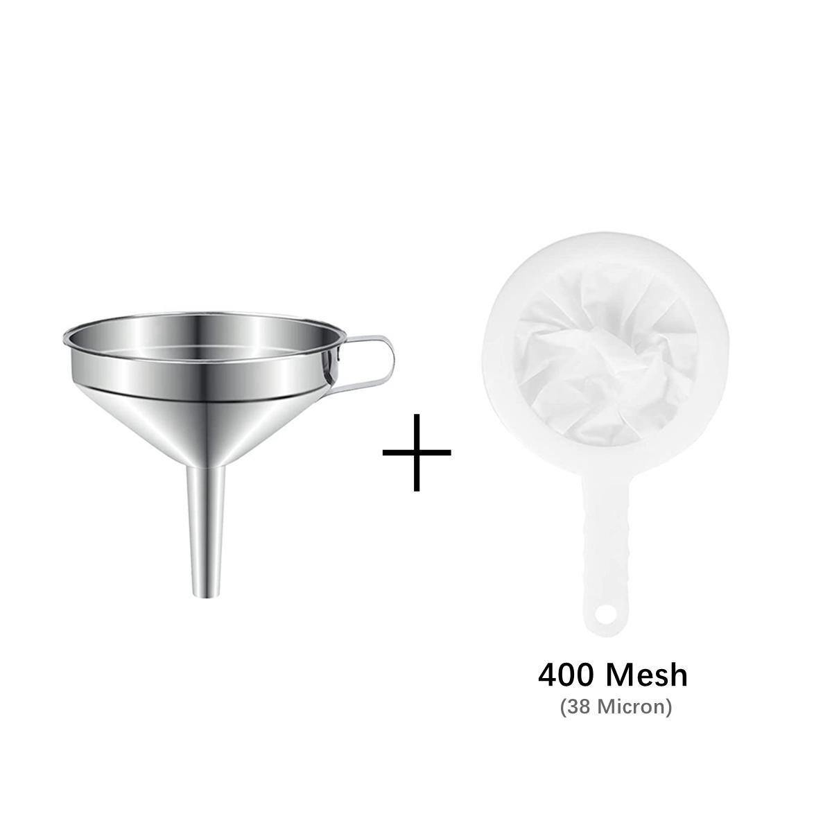 

Фильтры для кухонной сетки 100/200/400 с воронкой из нержавеющей стали 304, фильтр для кухонной нейлоновой сетки для кофе, молока, йогурта with Funnel