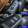Car Styling Carbon Fiber Window Glass Lifting Buttons Frame Decoration Cover Trim For Volvo S90 V90 2016-2020 Interior Stickers