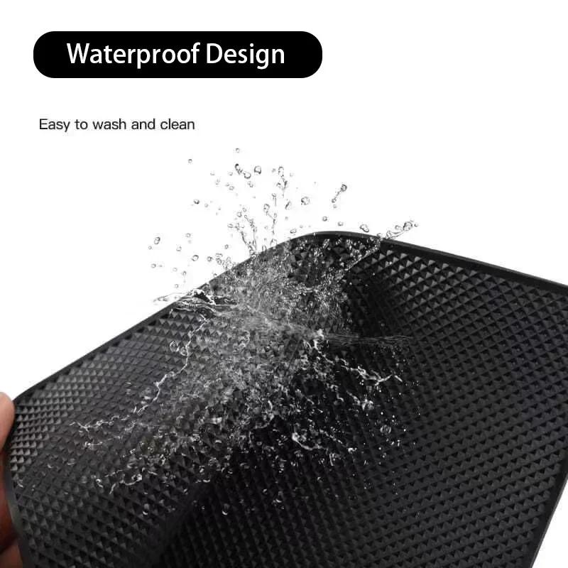 CKWQ4 For KIA K2K3K5 Smart Running Car Freddy Leo Sport Car Anti-slip Mat Car Center Console Mat Mobile Phone Storage Mat