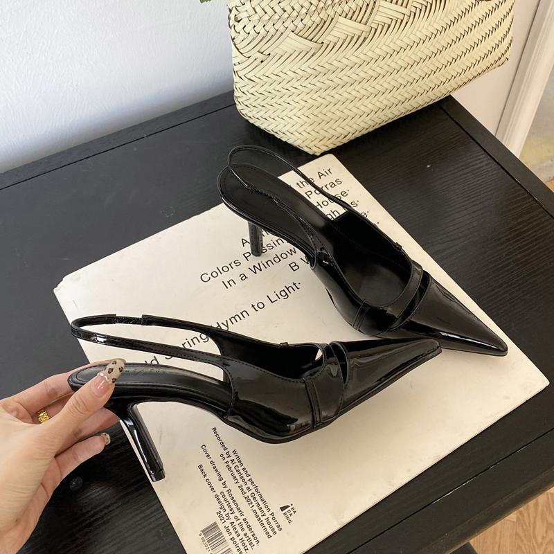 Fashion SUOJIALUN 2025 Spring New Brand Women Sandal Fashion Shallow Slip On Ladies Elegant Slingback Shoes Thin High Heel Dress Pumps