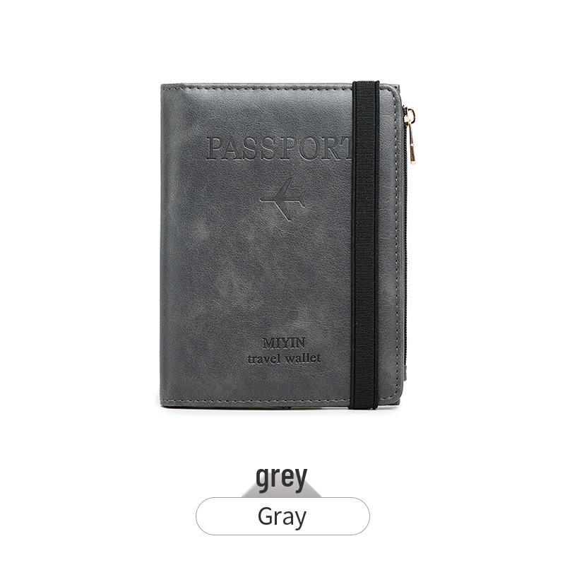 

2024 Women s RFID Anti-theft Passport Bag - Multifunctional, Simple, Solid Color Travel Holder серый