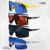 4pcs Men's Eyeglasses Decoration Large Frame Trendy Unisex Style