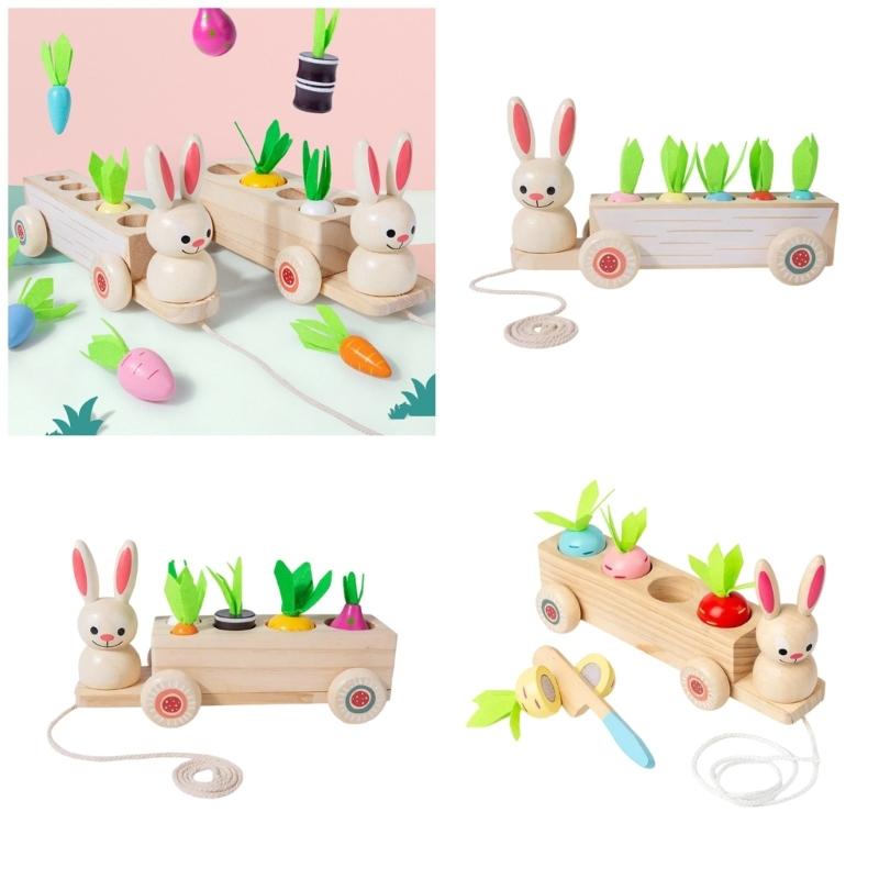 Wooden Rabbit And Carrot Play Set For Kids Encouraging Interactive Learning And Parent Child Bonding