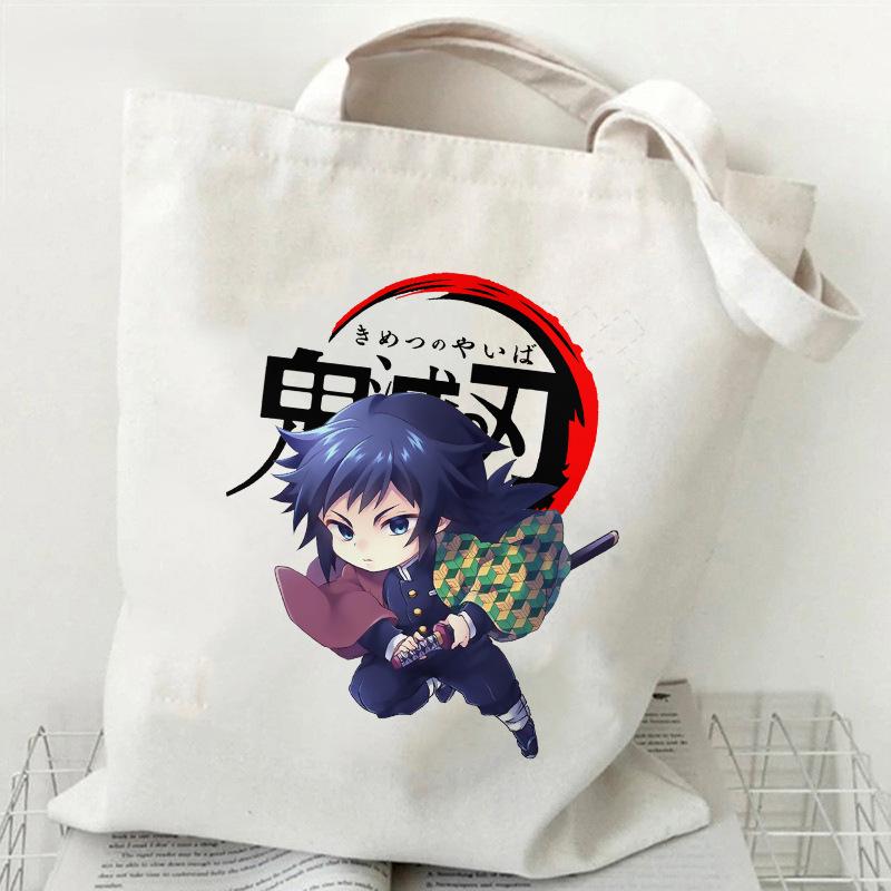 Japan cartoon comics Demon Slayer Printed Canvas Bag Large Capacity Tote Bag 7556 KTB