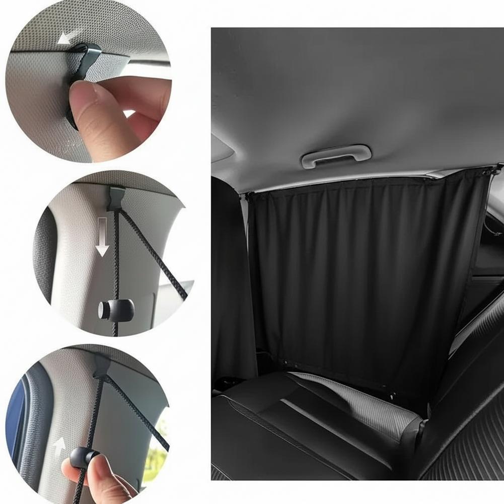 Car Privacy Curtains Set Air Conditioning Divider Curtain Front And Rear Seats & Side Windows UV Protection Sun Shade Isolation