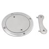 316 Stainless Steel Marine Access Cover with Flush Mount Frame and Threaded Lid for Boat Deck Inspection Openings