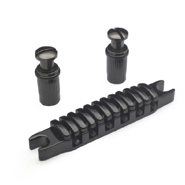 Split Guitar Bridge Tailpiece Electric Guitar Bridge String Space 52MM-10.4x5 Top Hanging String Individual Saddles
