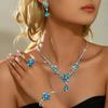 Necklace Set, European and American Fashion Trend Zircon Earrings Ins Emerald Flower Temperament Jewelry Necklace Female 2026