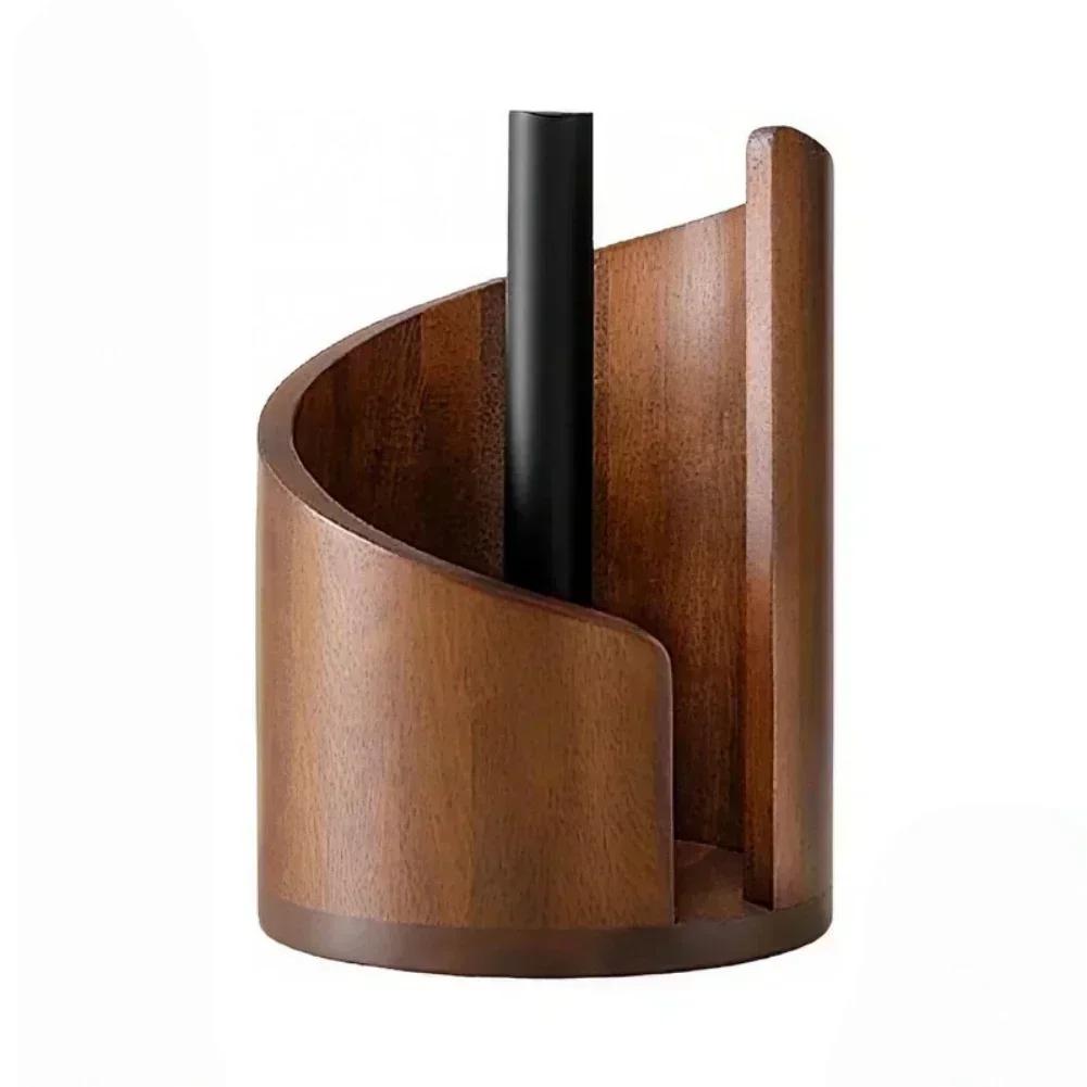 Paper Towel Holder for Kitchen Countertop with Wood Base and Metal Rod Suitable for Large Paper Towels 11 5 8 25 Inches