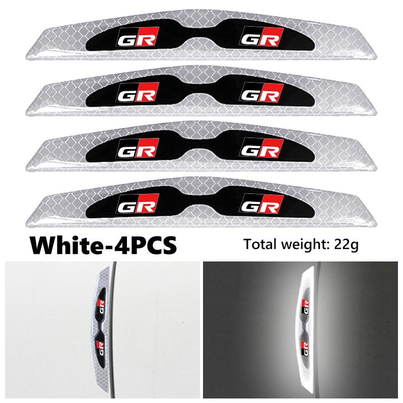 

4pcs Reflective Car Door Edge Protector Sticker Anti Collision Anti-scratch Strip For Toyota chr Corolla Camry rav4 Yaris GR