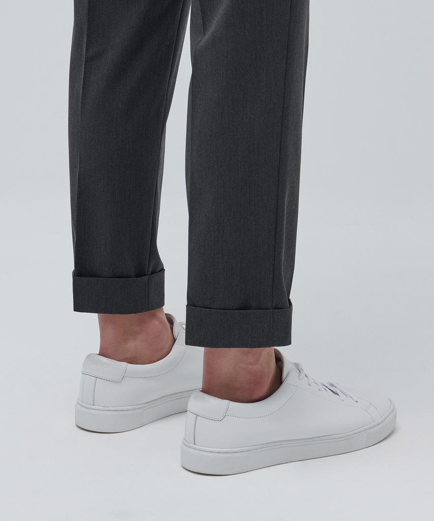 MUSINSA STANDARD Lightweight Tapered Turn-Up Hidden Banding Crop Slacks [Charcoal Gray]