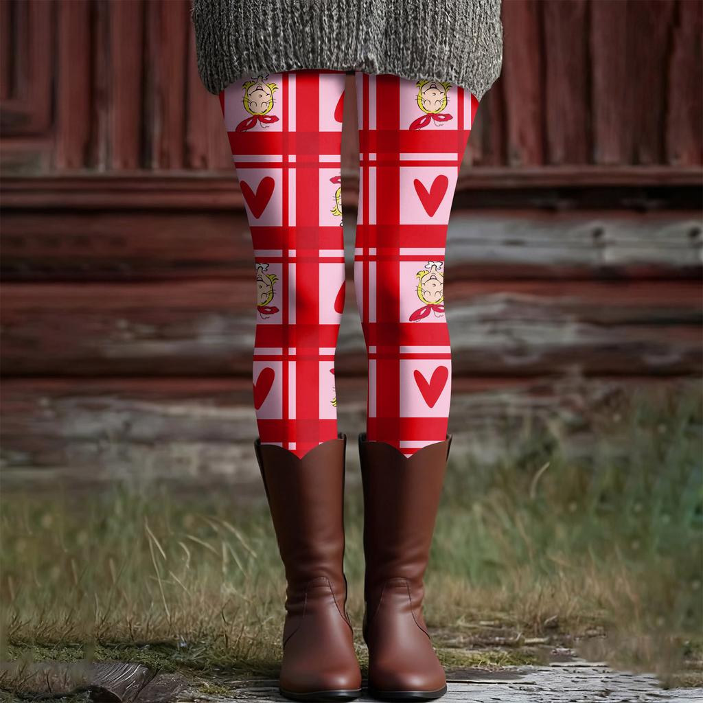 Women's Casual Fashion Outdoor Christmas Printed Slim Elastic Yoga Pants Cropped Pants