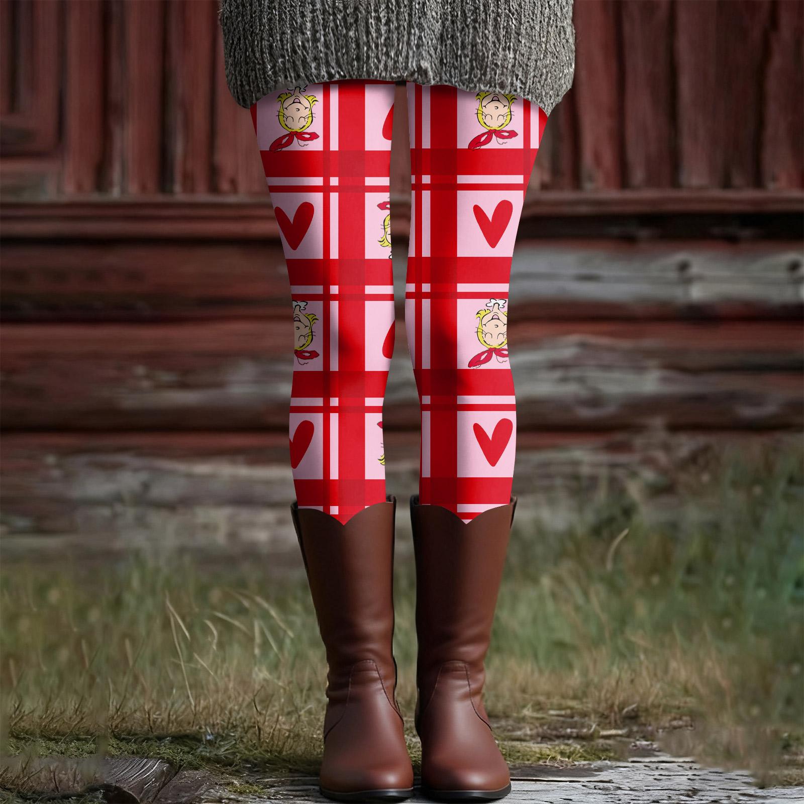 

Женские повседневные модные уличные рождественские облегающие эластичные брюки для йоги, укороченные брюки S красный