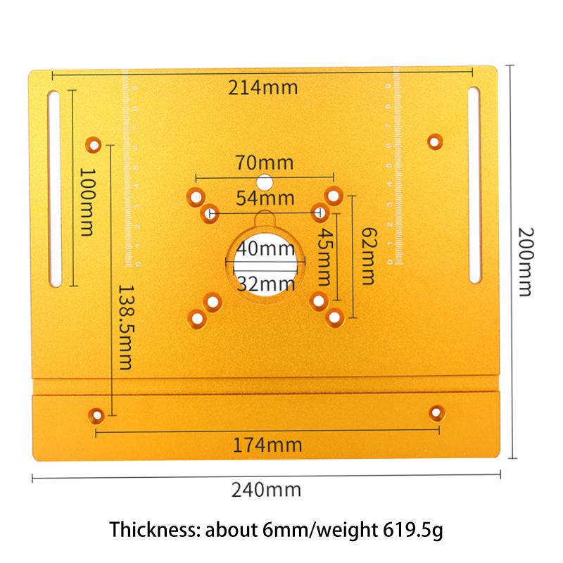 C8 Fräsliftplatten-Set - Aluminium Frästisch-Einlegeplatte, Schiebeklotz, Führungsanschlag für Holzbearbeitung